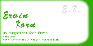 ervin korn business card